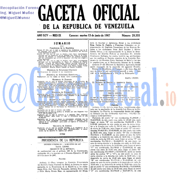 Gaceta Oficial 28355 del 13 Junio 1967