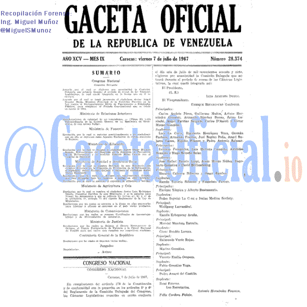 Gaceta Oficial 28374 del 7 Julio 1967