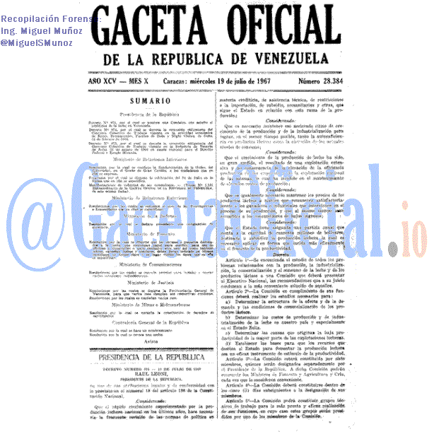 Gaceta Oficial 28384 del 19 Julio 1967