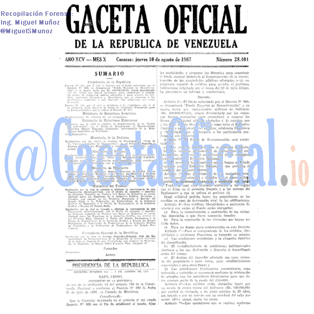 Gaceta Oficial 28401 del 10 Agosto 1967