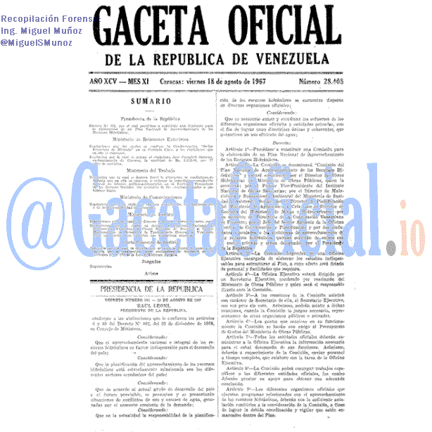 Gaceta Oficial 28408 del 18 Agosto 1967