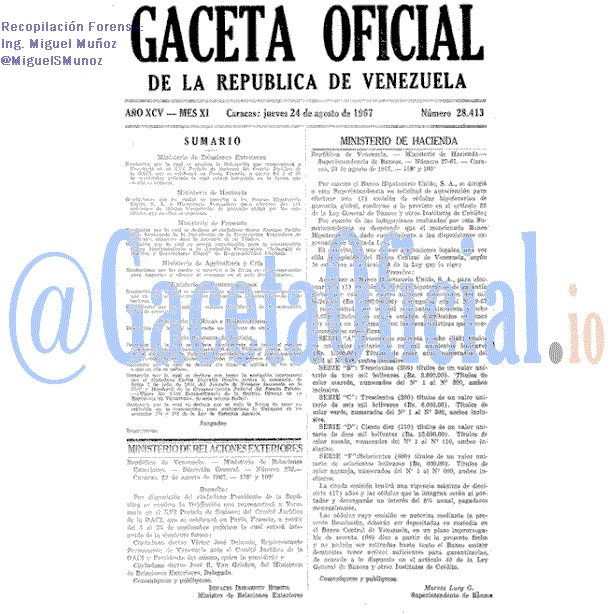 Gaceta Oficial 28413 del 24 Agosto 1967