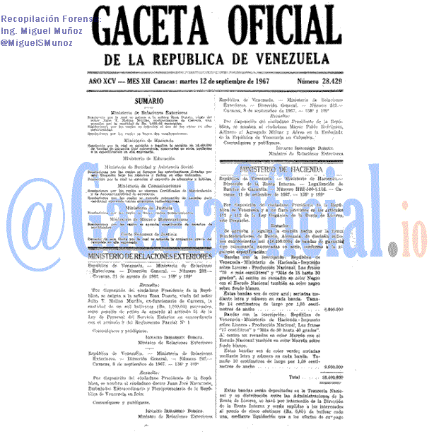 Gaceta Oficial 28429 del 12 Septiembre 1967