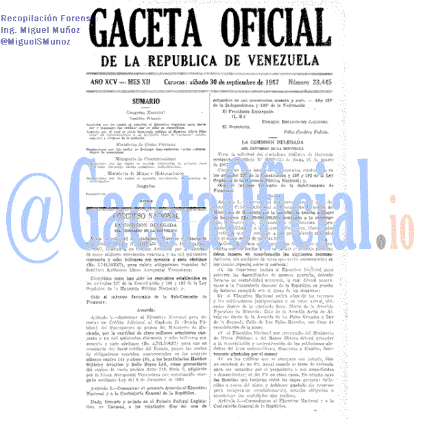 Gaceta Oficial 28445 del 30 Septiembre 1967