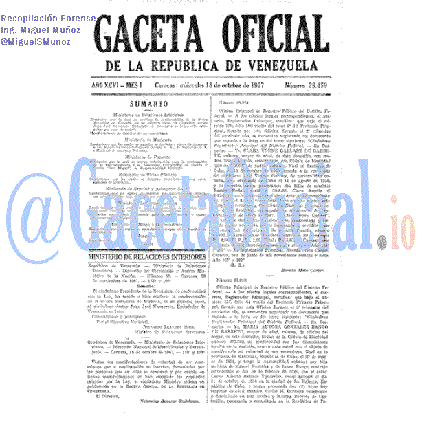 Gaceta Oficial 28459 del 18 Octubre 1967