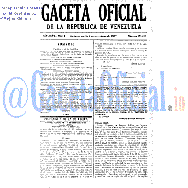 Gaceta Oficial 28471 del 2 Noviembre 1967