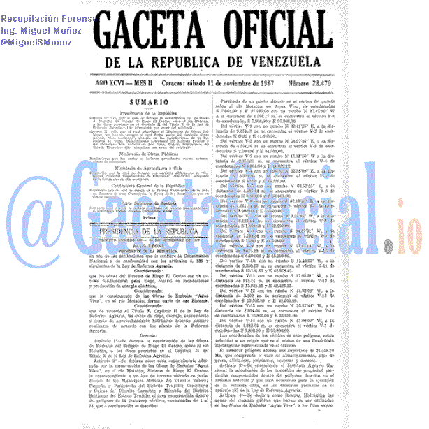 Gaceta Oficial 28479 del 11 Noviembre 1967