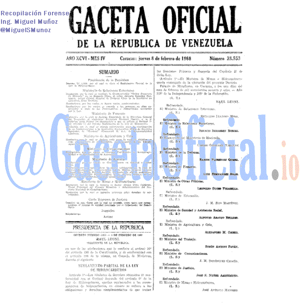 Gaceta Oficial 28553 del 8 Febrero 1968