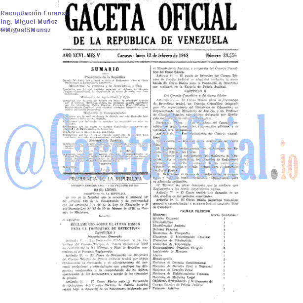 Gaceta Oficial 28556 del 12 Febrero 1968