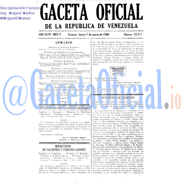 Gaceta Oficial 28575 del 7 Marzo 1968