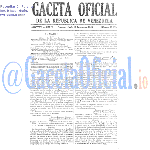 Gaceta Oficial 28829 del 18 Enero 1969