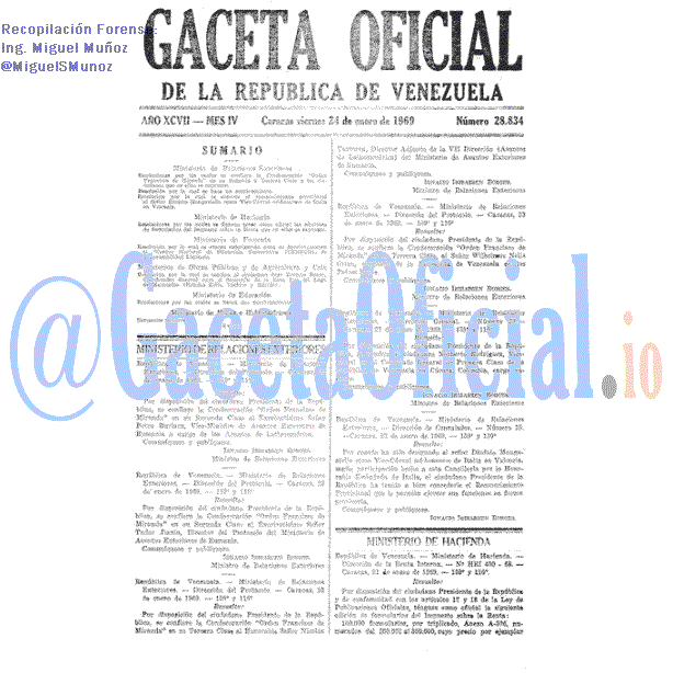 Gaceta Oficial 28834 del 24 Enero 1969