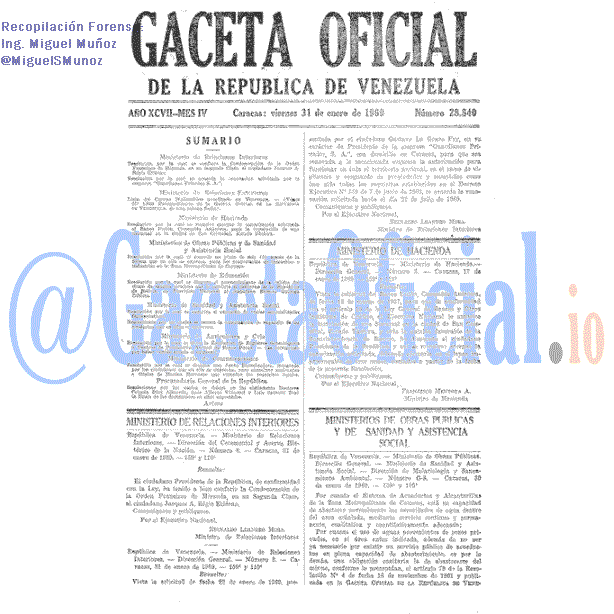 Gaceta Oficial 28840 del 31 Enero 1969