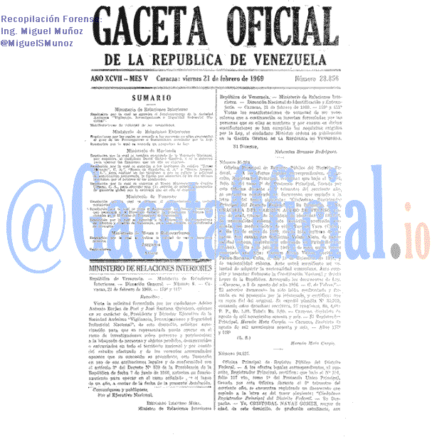 Gaceta Oficial 28856 del 21 Febrero 1969