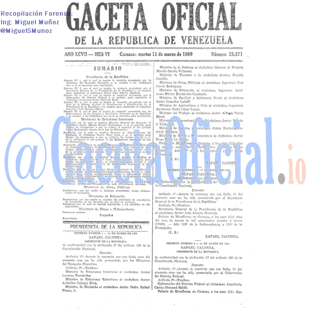 Gaceta Oficial 28871 del 11 Marzo 1969