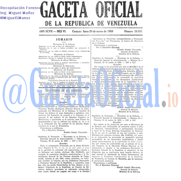 Gaceta Oficial 28881 del 24 Marzo 1969