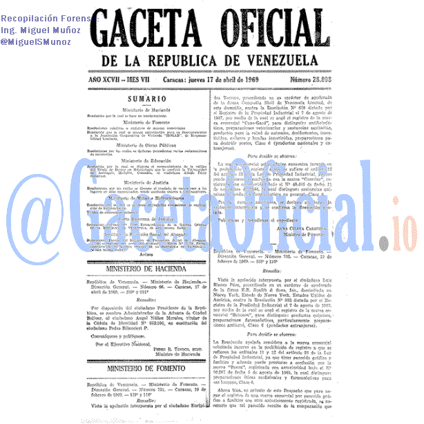 Gaceta Oficial 28898 del 17 Abril 1969