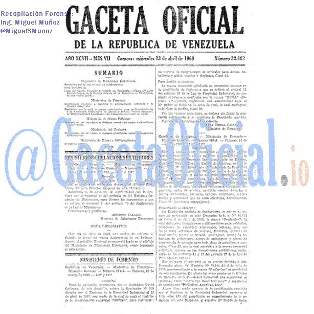 Gaceta Oficial 28902 del 23 Abril 1969