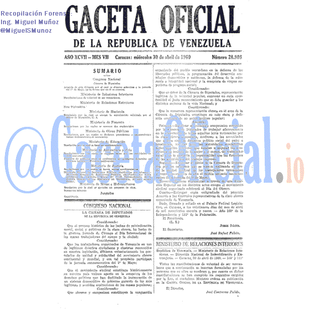 Gaceta Oficial 28908 del 30 Abril 1969