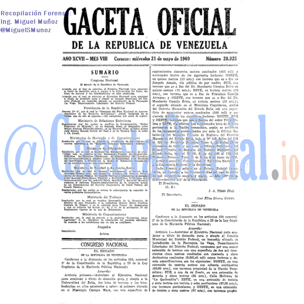 Gaceta Oficial 28925 del 21 Mayo 1969