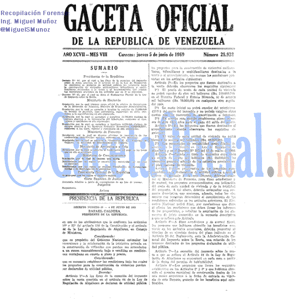 Gaceta Oficial 28938 del 5 Junio 1969