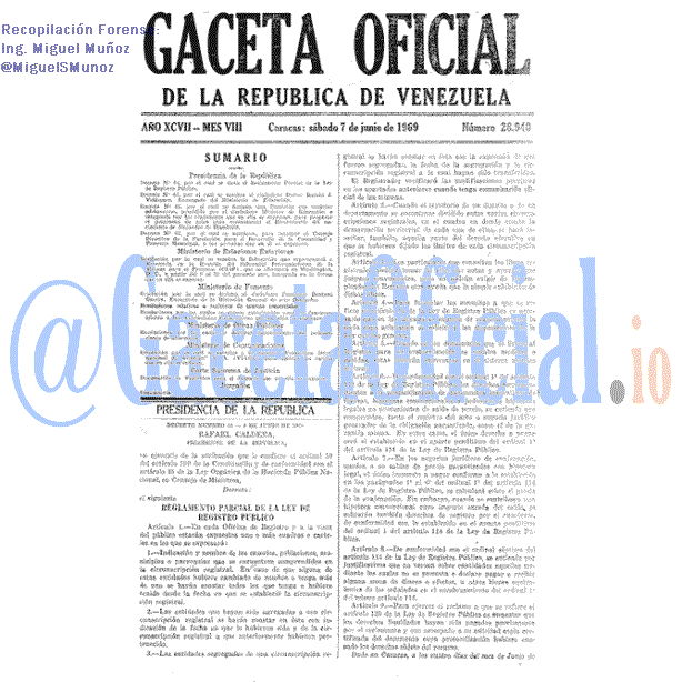 Gaceta Oficial 28940 del 7 Junio 1969