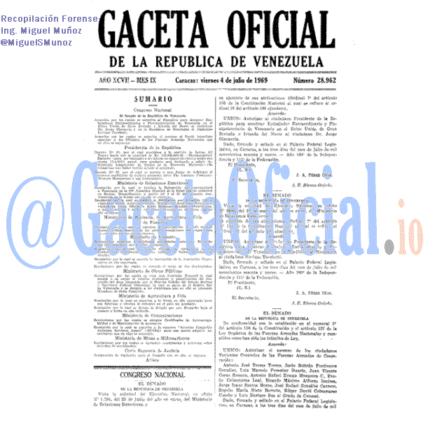 Gaceta Oficial 28962 del 4 Julio 1969
