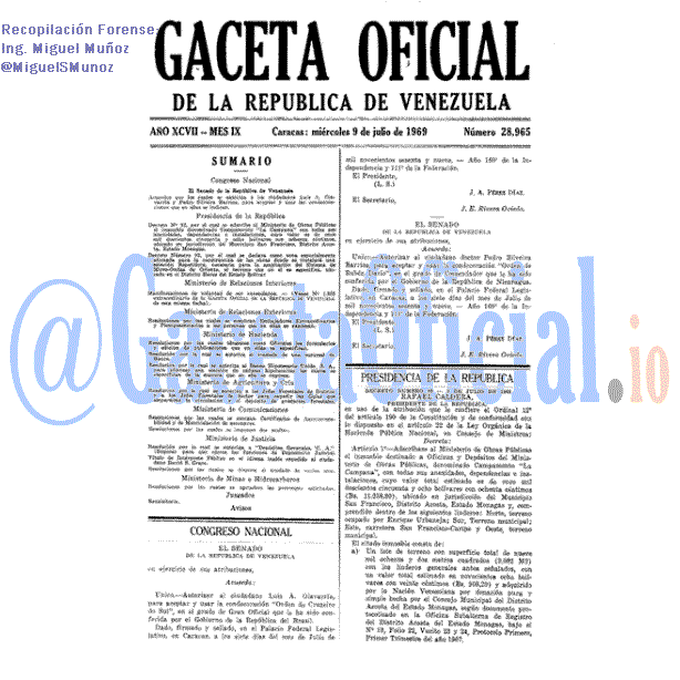 Gaceta Oficial 28965 del 9 Julio 1969