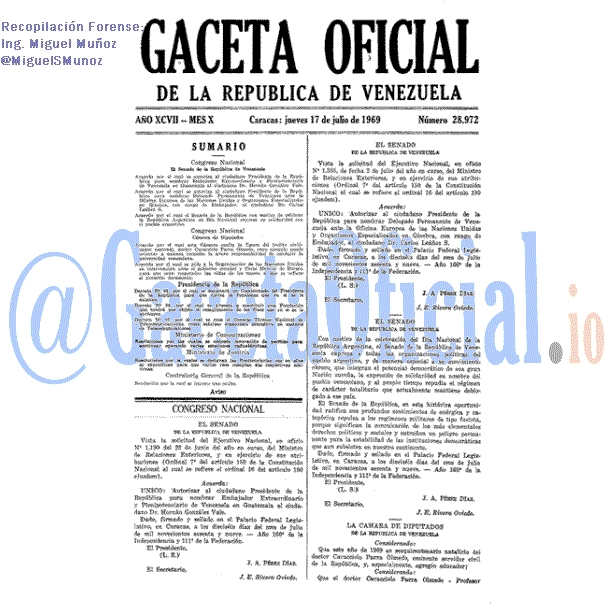 Gaceta Oficial 28972 del 17 Julio 1969