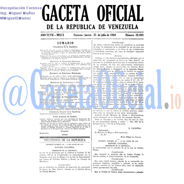 Gaceta Oficial 28983 del 31 Julio 1969