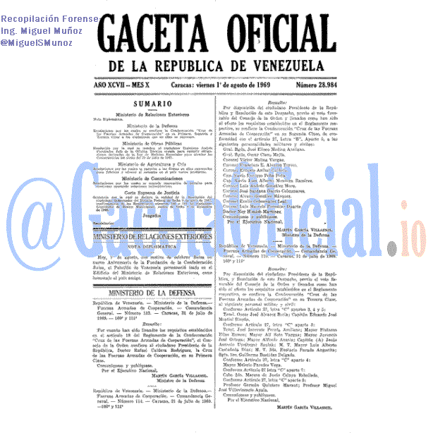 Gaceta Oficial 28984 del 1 Agosto 1969