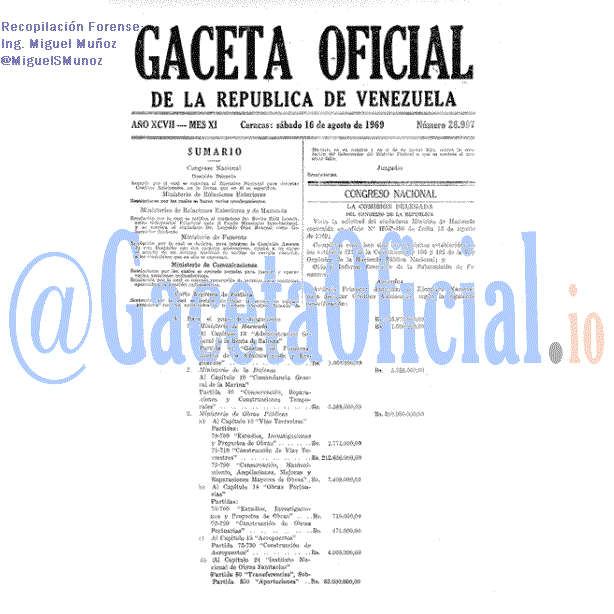 Gaceta Oficial 28997 del 16 Agosto 1969