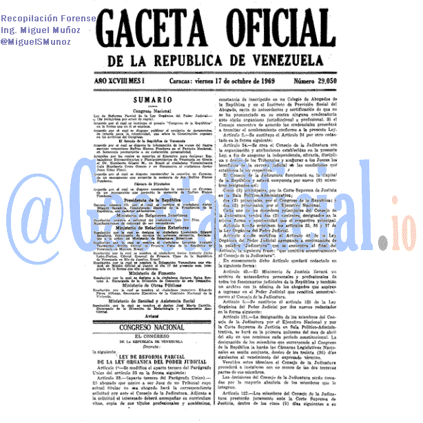 Gaceta Oficial 29050 del 17 Octubre 1969