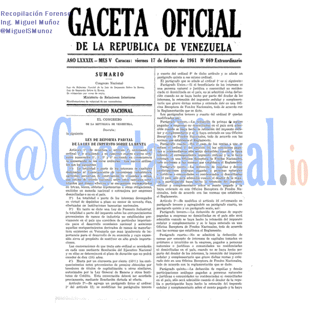 Gaceta Oficial 669 del 17 Febrero 1961