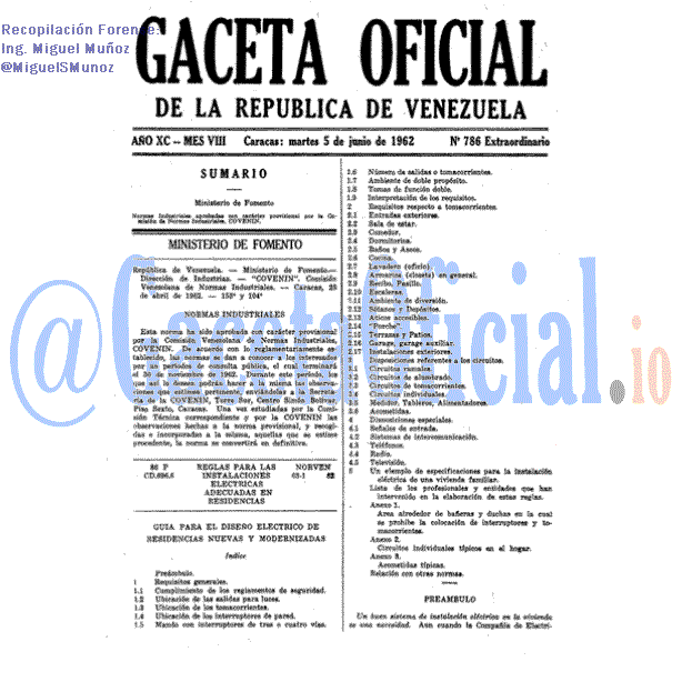 Gaceta Oficial 786 del 5 Junio 1962
