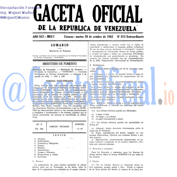 Gaceta Oficial 813 del 30 Octubre 1962