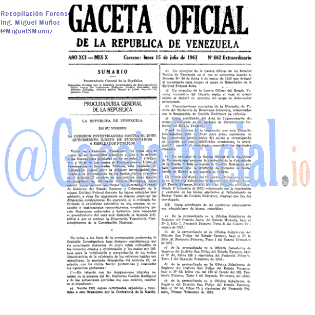 Gaceta Oficial 862 del 15 Julio 1963