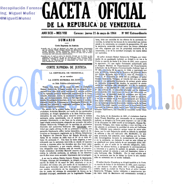 Gaceta Oficial 907 del 21 Mayo 1964