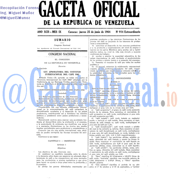 Gaceta Oficial 914 del 25 Junio 1964