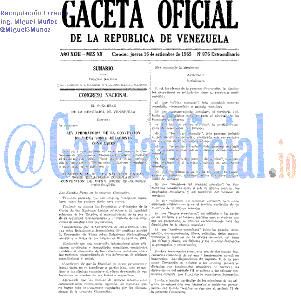 Gaceta Oficial 976 del 16 Septiembre 1965