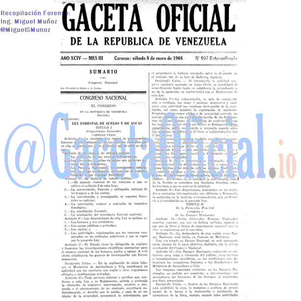 Gaceta Oficial 997 del 8 Enero 1966