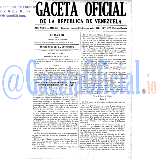 Gaceta Oficial 1422 del 21 Agosto 1970