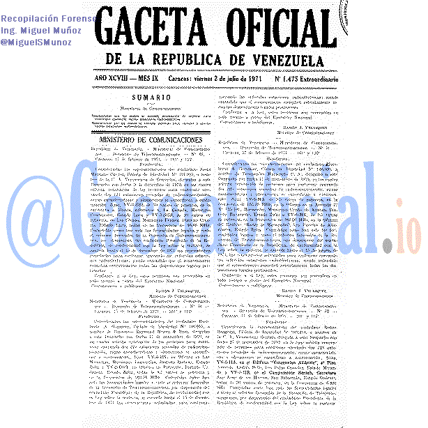 Gaceta Oficial 1475 del 2 Julio 1971