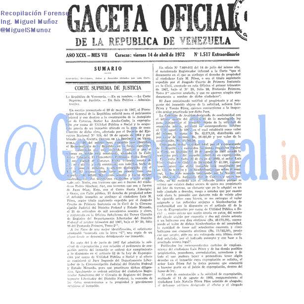Gaceta Oficial 1517 del 14 Abril 1972