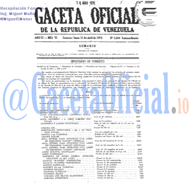 Gaceta Oficial 1644 del 15 Abril 1974