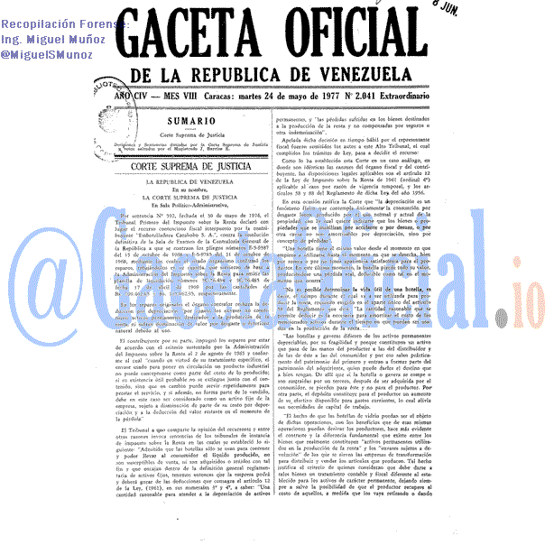 Gaceta Oficial 2041 del 24 Mayo 1977