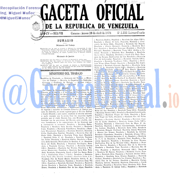 Gaceta Oficial 2225 del 20 Abril 1978