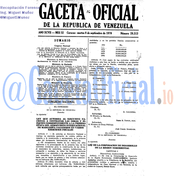 Gaceta Oficial 29313 del 8 Septiembre 1970