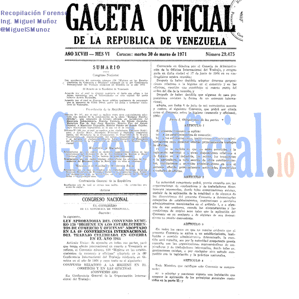 Gaceta Oficial 29475 del 30 Marzo 1971