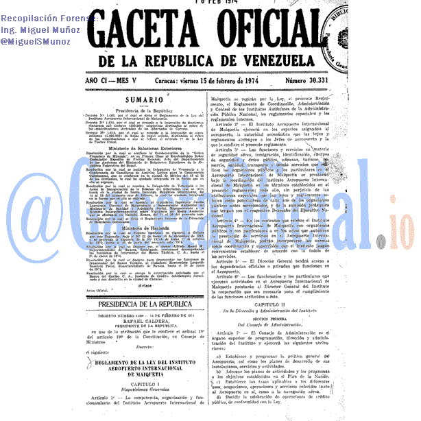 Gaceta Oficial 30331 del 15 Febrero 1974